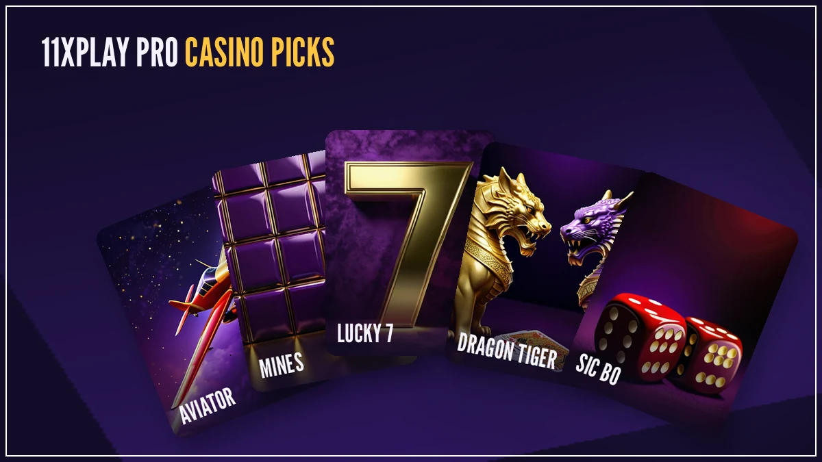 11xplay pro casino cards showing Aviator, Teen Patti, Andar Bahar and Dragon Tiger tables